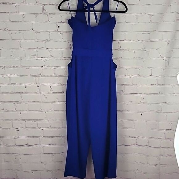 Eva Franco  Anthropologie Cobalt Blue Halter Top Jumpsuit. Size 4 - Picture 3 of 7